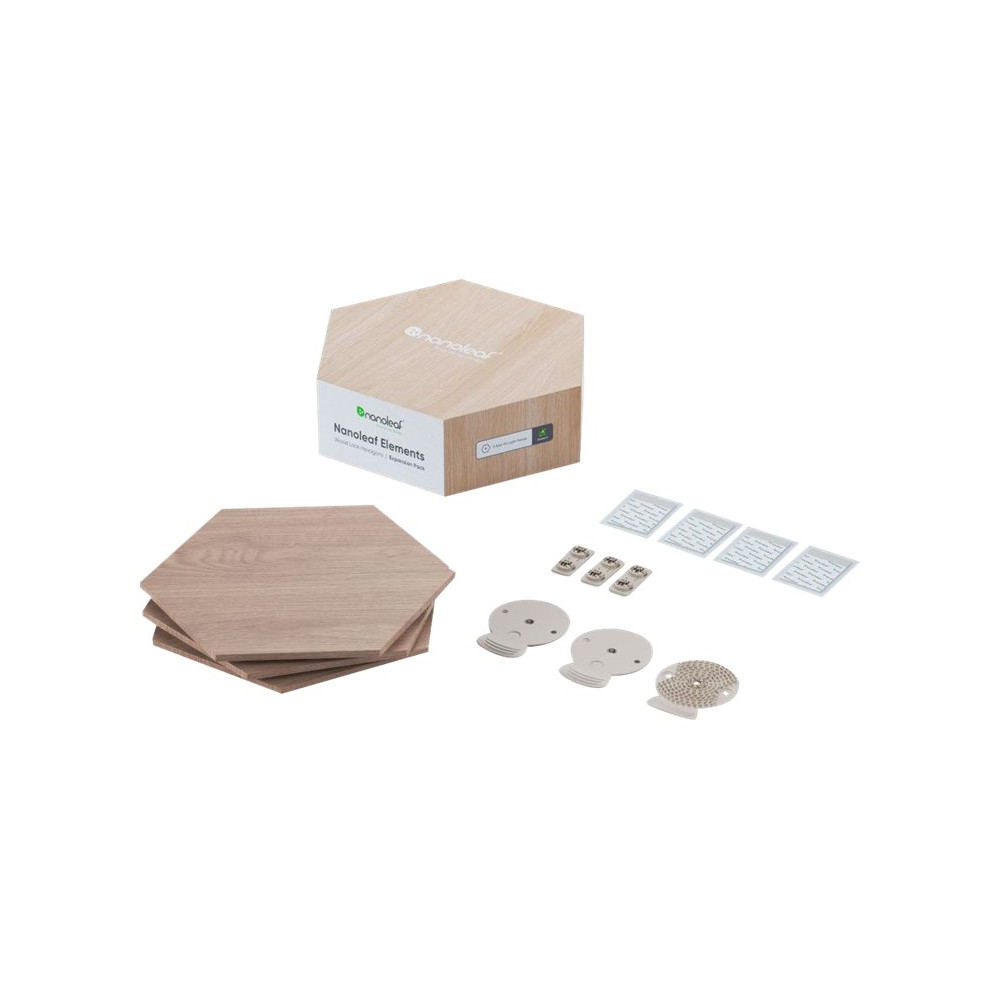 Produktbild för Nanoleaf Elements - trådlös belysningspanel - sexhörning - wood look (paket om 3)