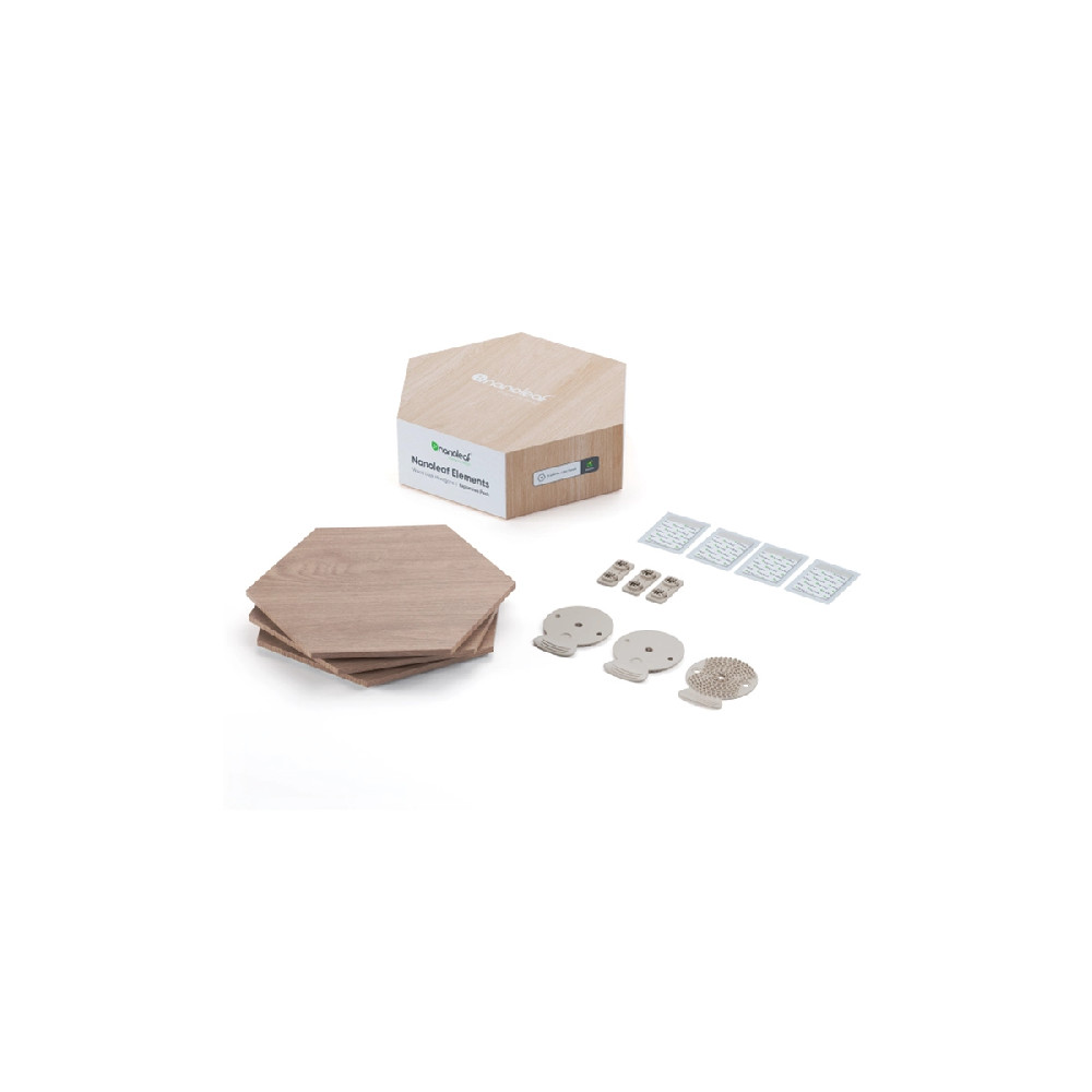 Produktbild för Nanoleaf Elements - trådlös belysningspanel - sexhörning - wood look (paket om 3)