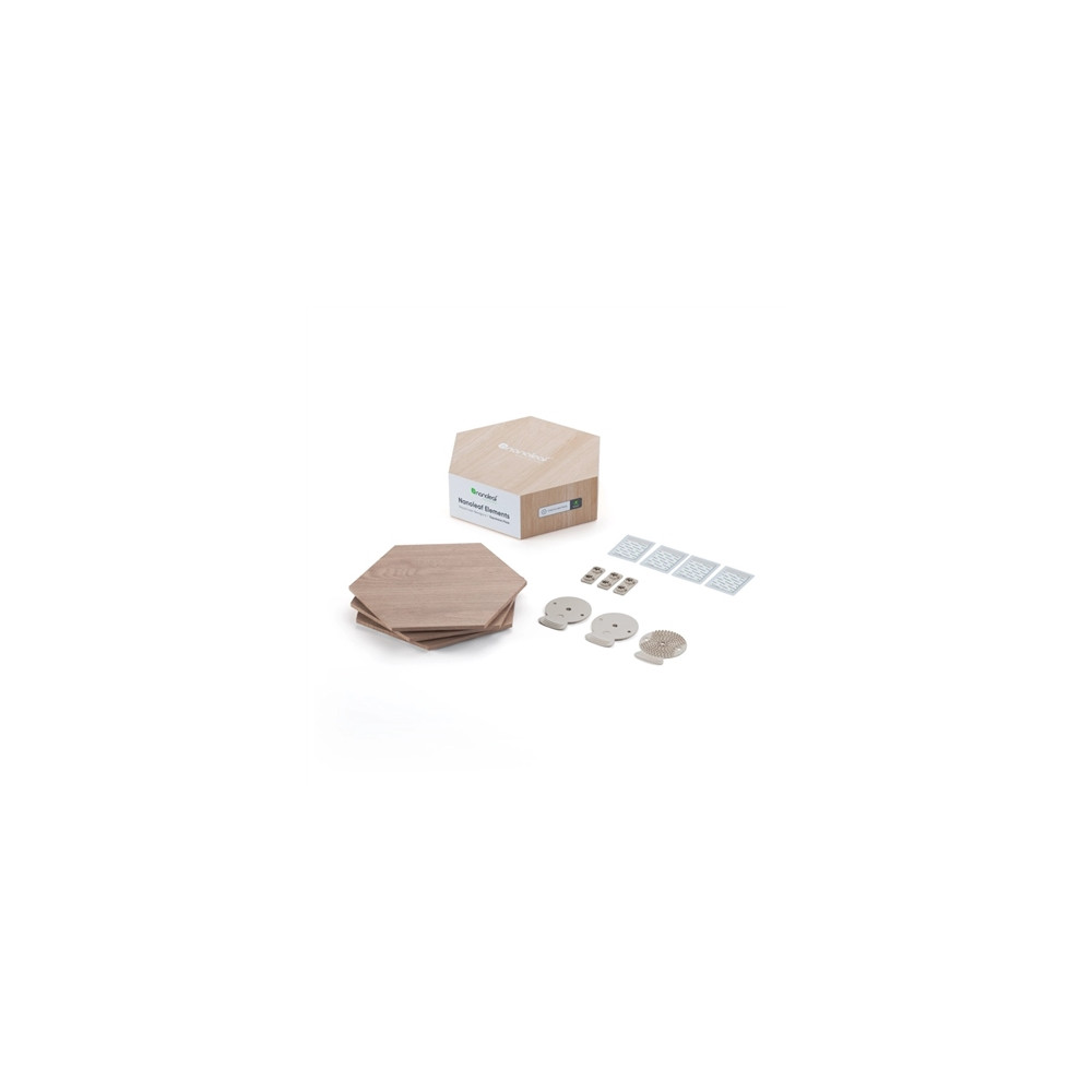 Produktbild för Nanoleaf Elements - trådlös belysningspanel - sexhörning - wood look (paket om 3)