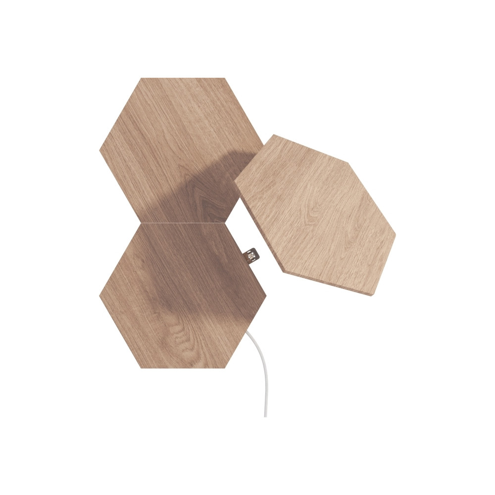Produktbild för Nanoleaf Elements - trådlös belysningspanel - sexhörning - wood look (paket om 3)