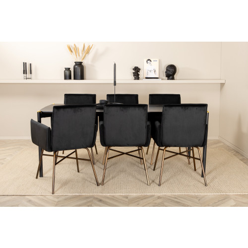 Venture Home Pelle Matbord med Petra Stolarna
