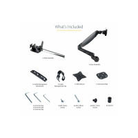 Produktbild för StarTech.com Desk Mount Monitor Arm for Single VESA Display up to 32" or 49" Ultrawide 8kg/17.6lb, Full Motion Articulating & Height Adjustable w/ Cable Management, C-Clamp, Grommet Mount - Single Monitor Arm monteringssats - justerbar arm med full rörlig