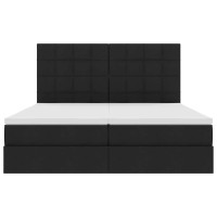 Produktbild för LED förvaringssäng med madrass Svart 180 x 200 cm Tyg