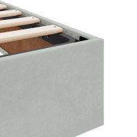 Produktbild för Förvaringssäng med madrass Ljusgrå 100 x 200 cm Sammet
