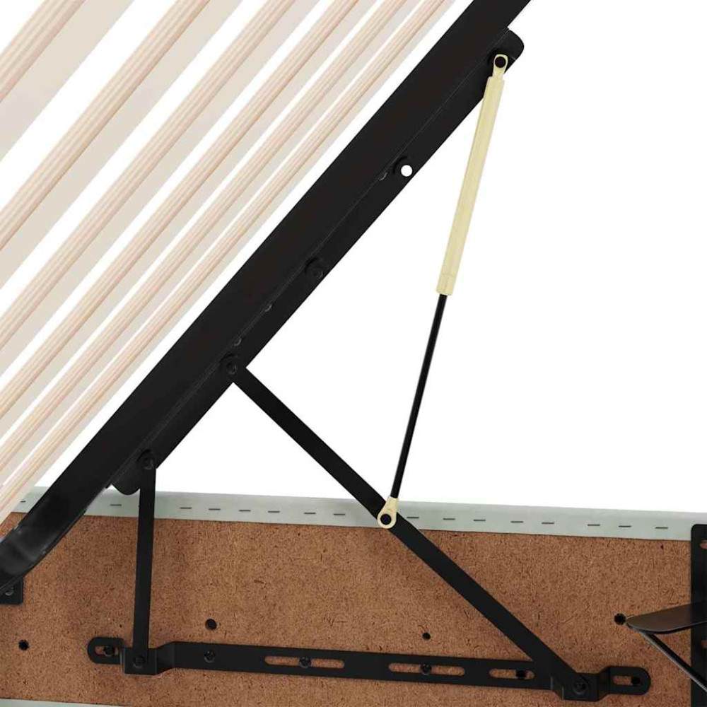Produktbild för Förvaringssäng med madrass Ljusgrå 100 x 200 cm Sammet