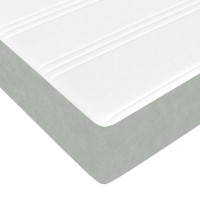 Produktbild för Förvaringssäng med madrass Ljusgrå 100 x 200 cm Sammet
