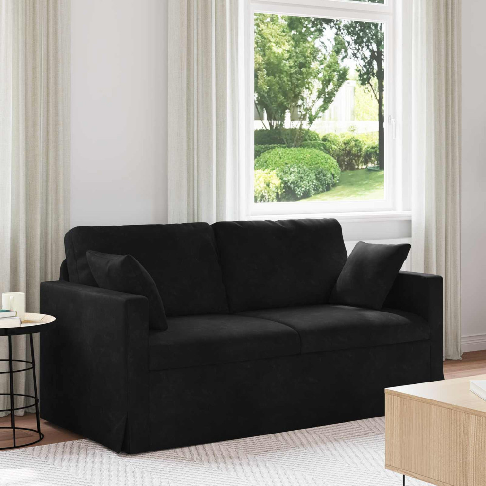 Produktbild för Soffa Svart 158 x 78 x 80 cm Sammet