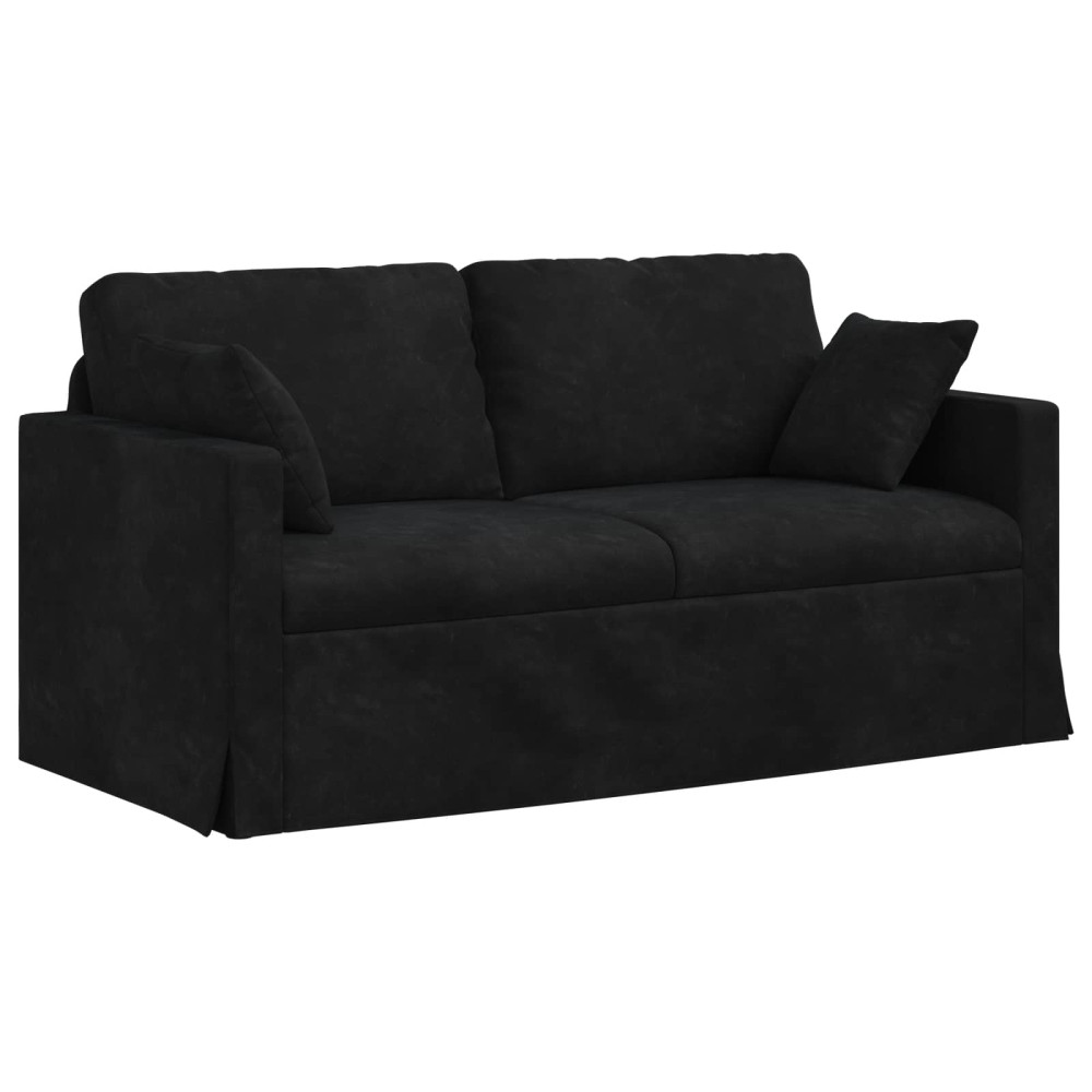 Produktbild för Soffa Svart 158 x 78 x 80 cm Sammet