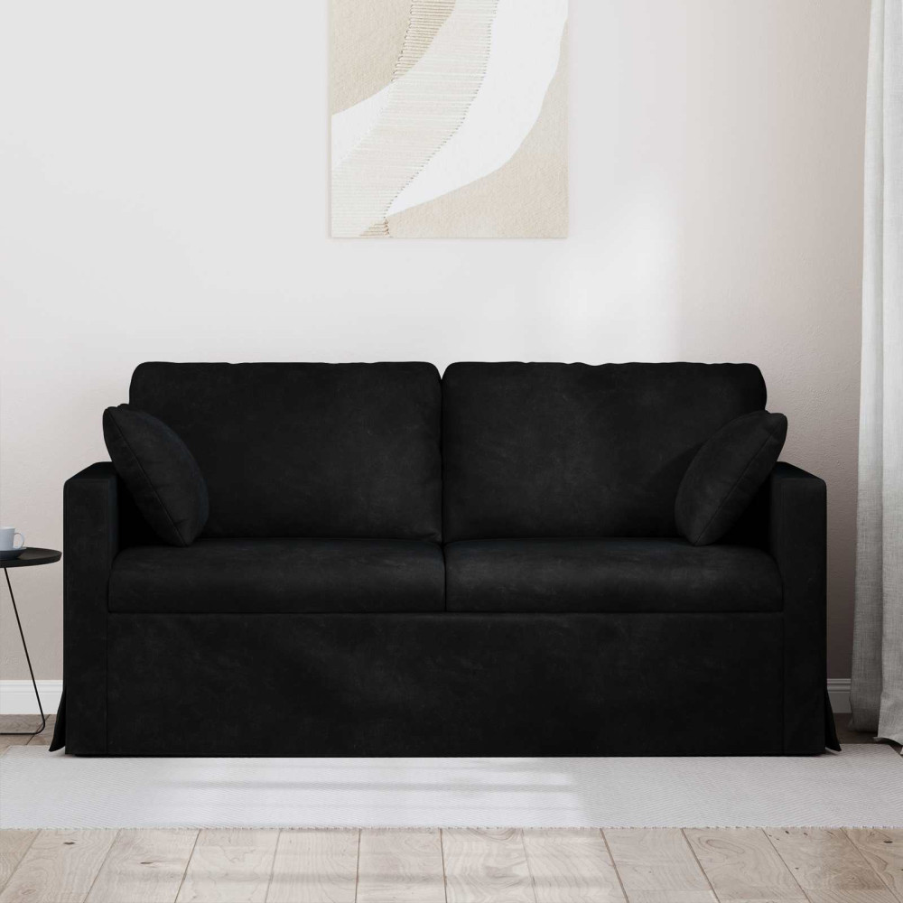 Produktbild för Soffa Svart 158 x 78 x 80 cm Sammet