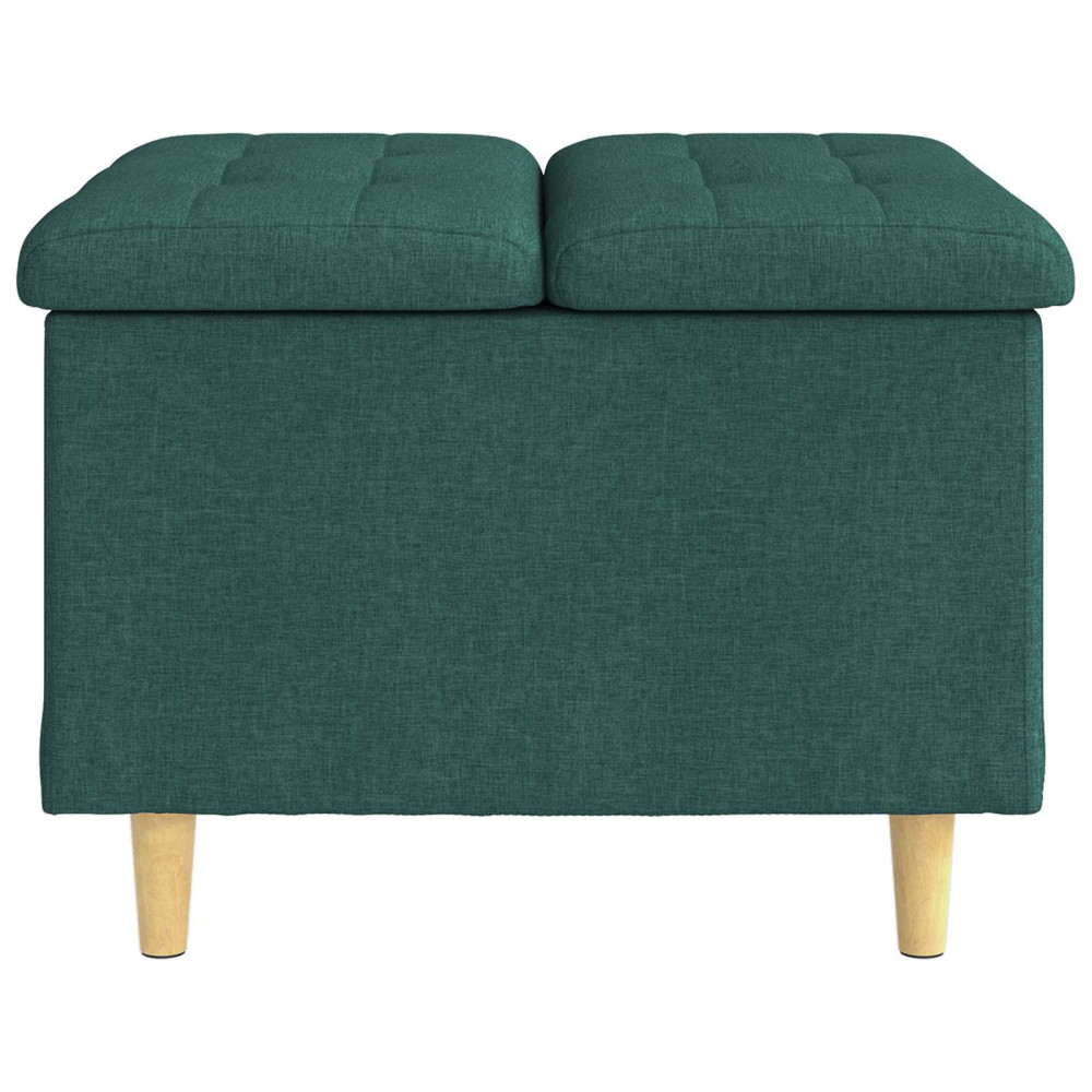 Produktbild för Förvaringspall med kudde Mörkgrön 60 x 60 x 45 cm tyg