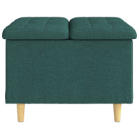 Produktbild för Förvaringspall med kudde Mörkgrön 60 x 60 x 45 cm tyg