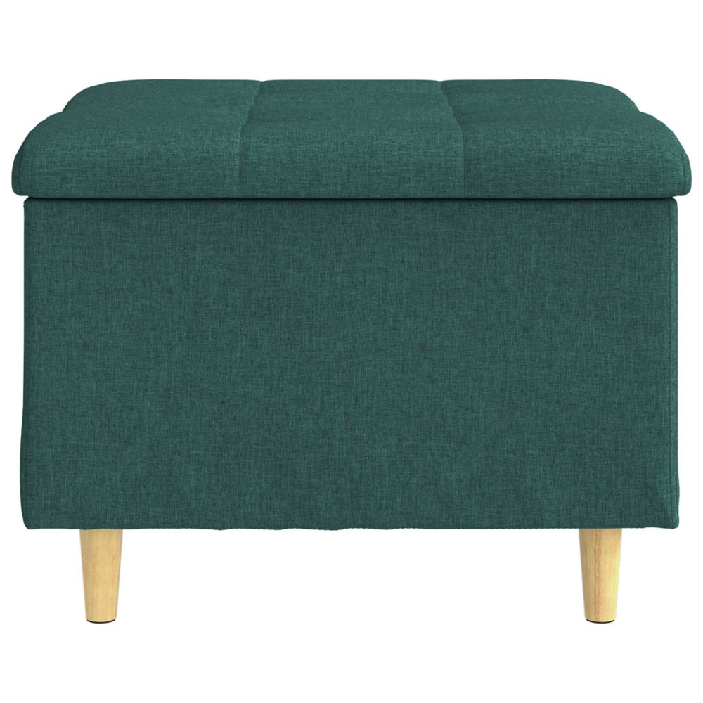 Produktbild för Förvaringspall med kudde Mörkgrön 60 x 60 x 45 cm tyg