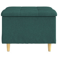 Produktbild för Förvaringspall med kudde Mörkgrön 60 x 60 x 45 cm tyg