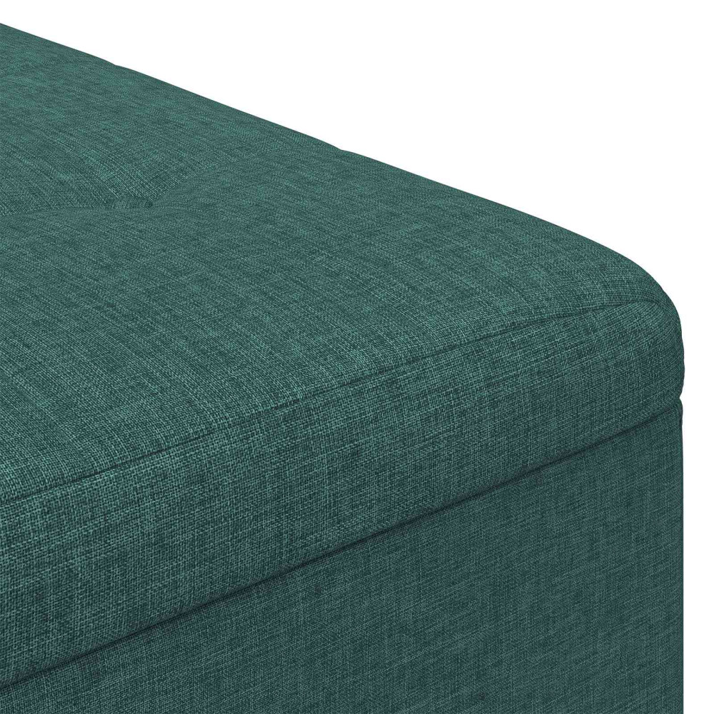 Produktbild för Förvaringspall med kudde Mörkgrön 60 x 60 x 45 cm tyg