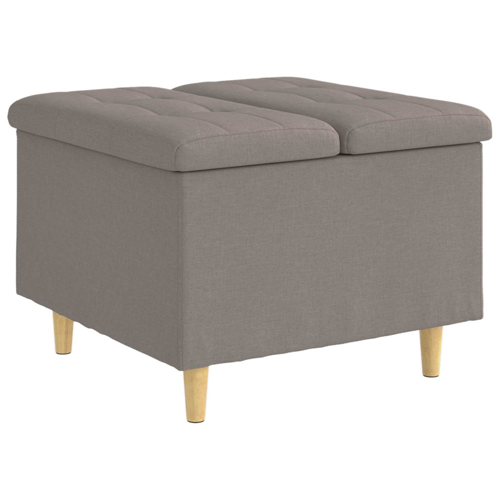 Produktbild för Förvaringspall med kudde Taupe 60 x 60 x 45 cm tyg
