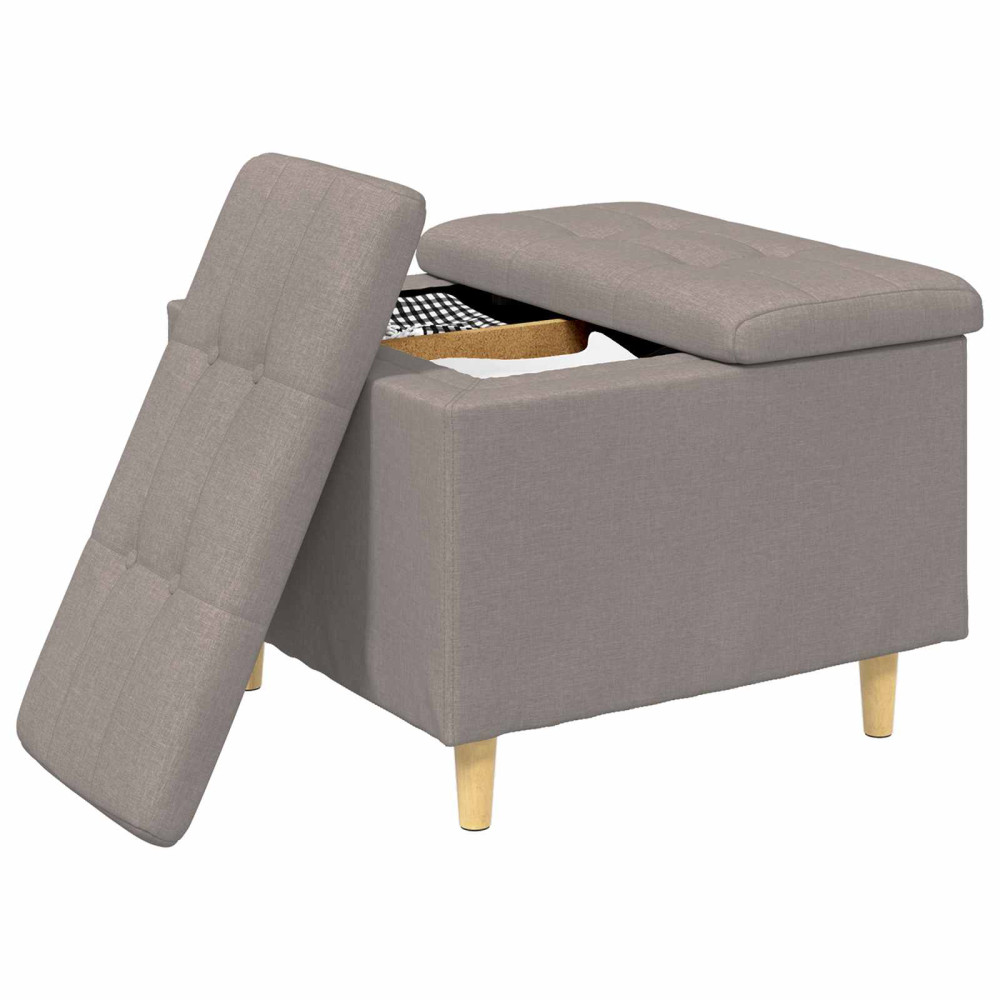 Produktbild för Förvaringspall med kudde Taupe 60 x 60 x 45 cm tyg
