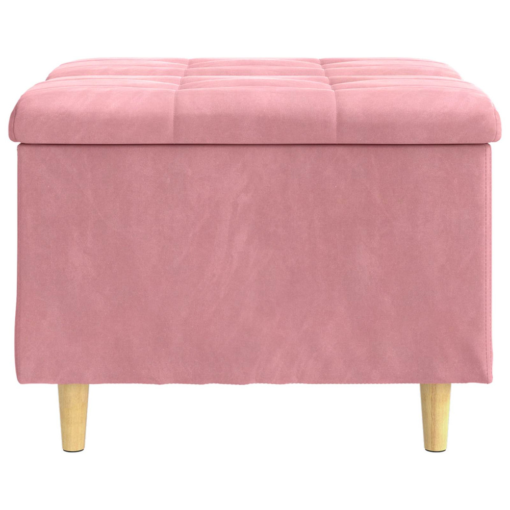 Produktbild för Förvaringspall med kudde Rosa 60 x 60 x 45 cm Sammet