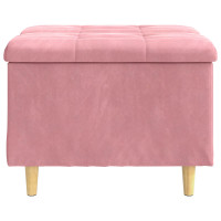 Produktbild för Förvaringspall med kudde Rosa 60 x 60 x 45 cm Sammet