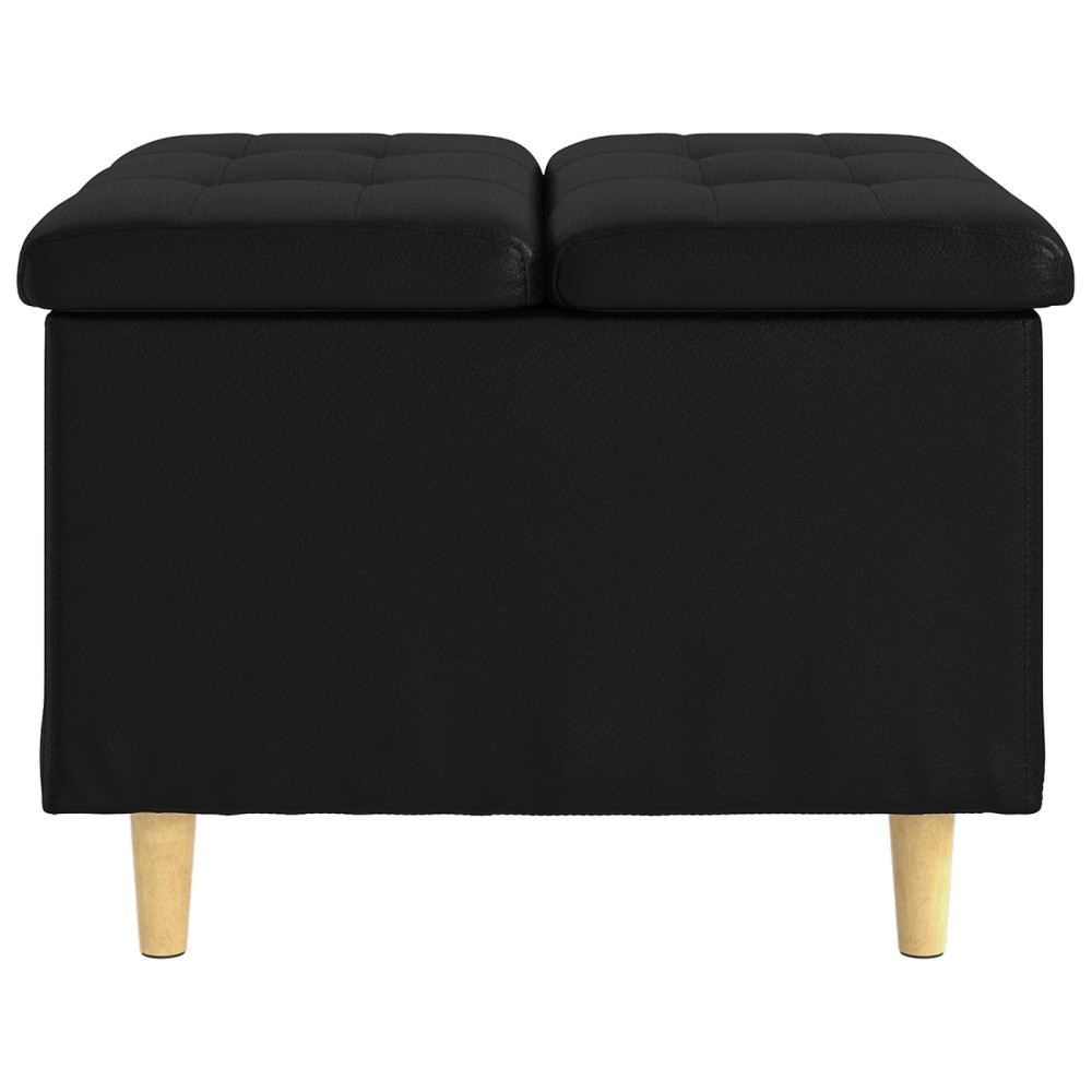 Produktbild för Förvaringspall med kudde Svart 60 x 60 x 45 cm Konstläder