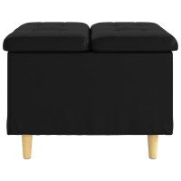 Produktbild för Förvaringspall med kudde Svart 60 x 60 x 45 cm Konstläder