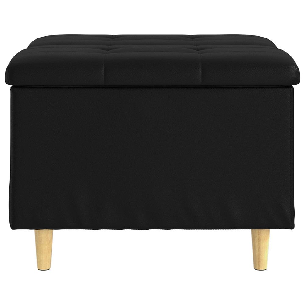 Produktbild för Förvaringspall med kudde Svart 60 x 60 x 45 cm Konstläder