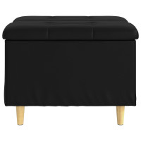 Produktbild för Förvaringspall med kudde Svart 60 x 60 x 45 cm Konstläder