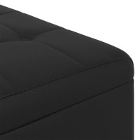 Produktbild för Förvaringspall med kudde Svart 60 x 60 x 45 cm Konstläder