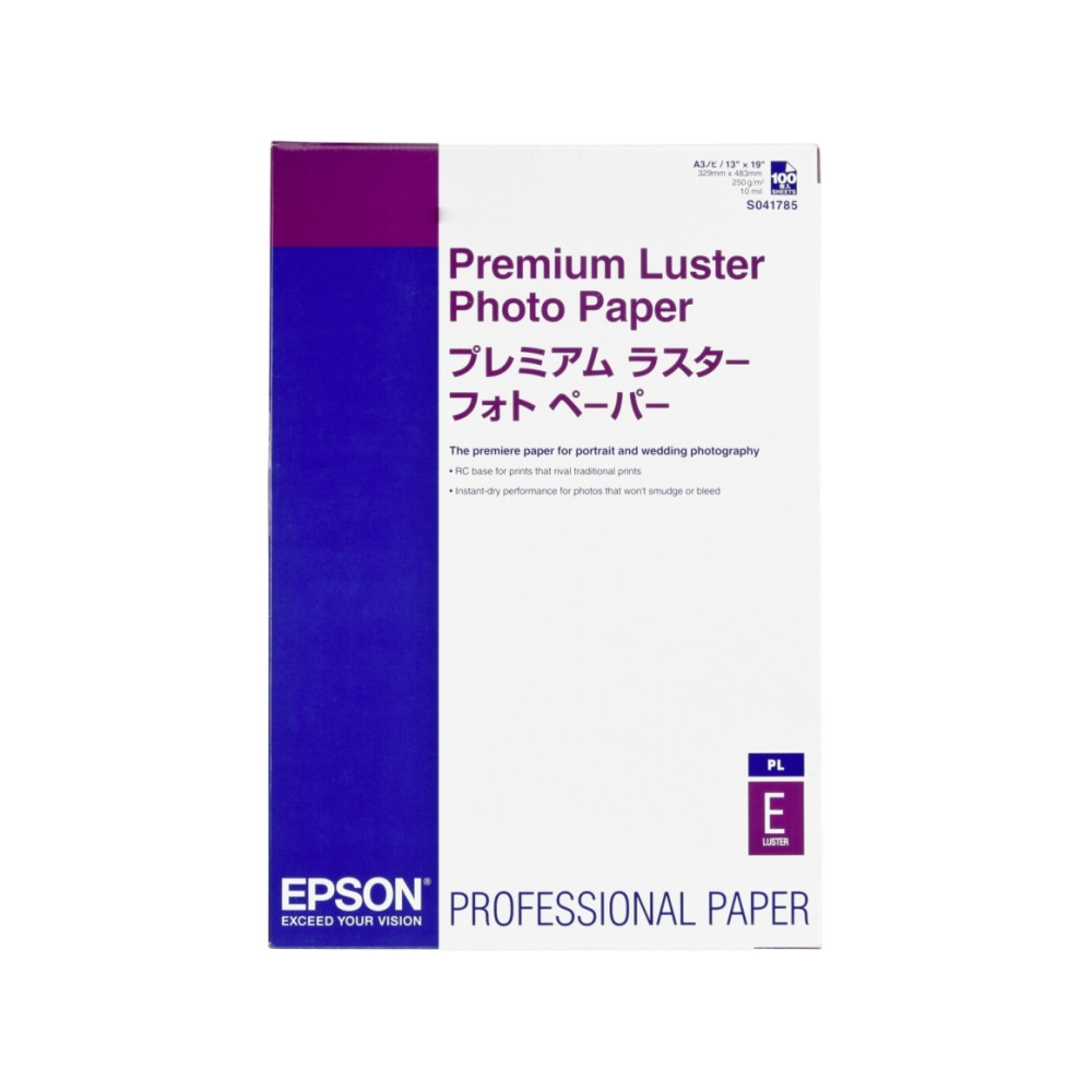 Produktbild för Epson Premium Luster - fotopapper - blank - 100 ark - Super A3/B - 250 g/m²
