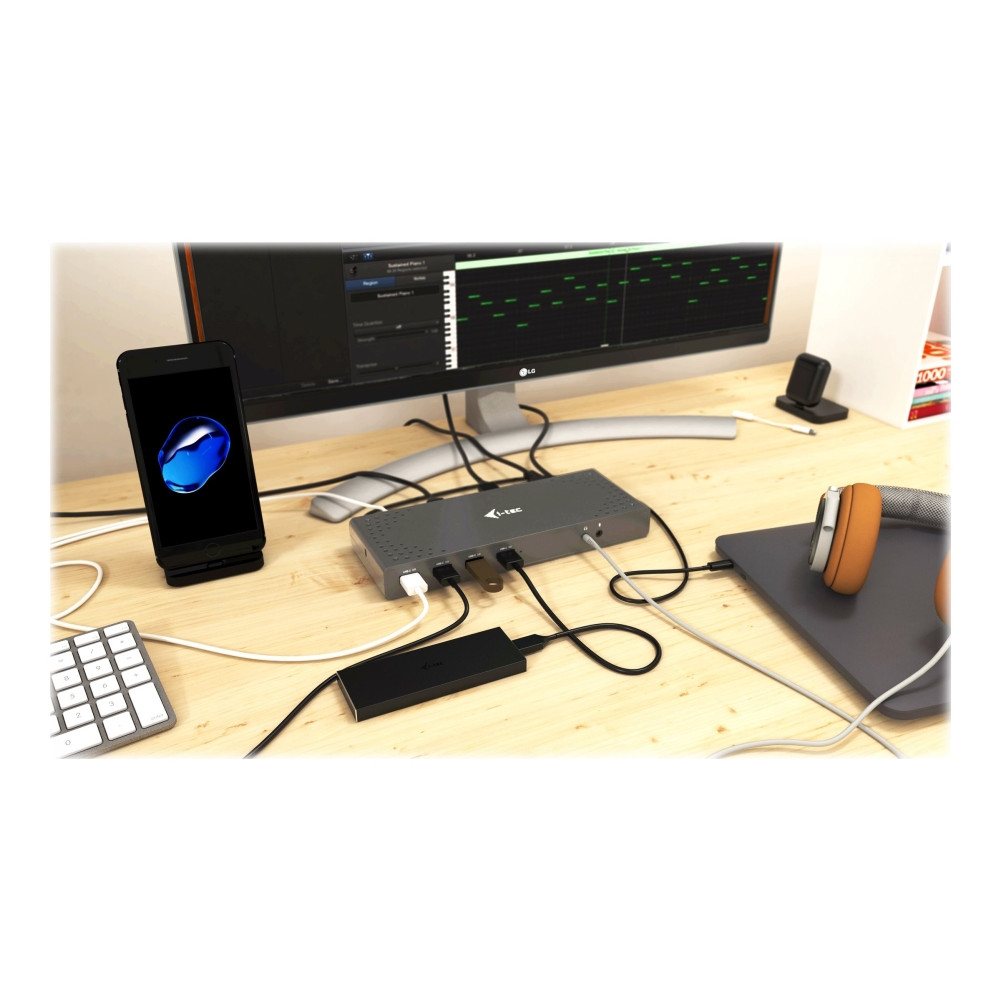 Produktbild för i-Tec USB-C / USB-A 3.0 4K Dual Video Docking Station - dockningsstation - USB-C - 1GbE