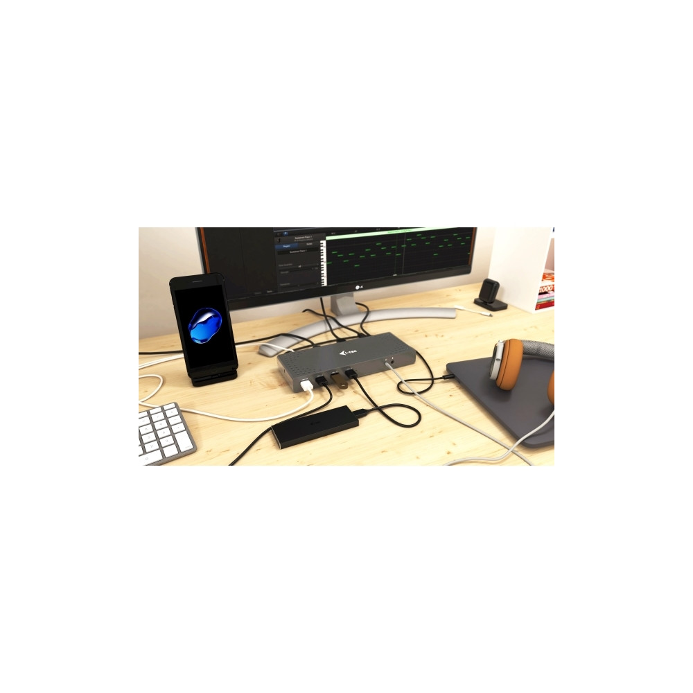 Produktbild för i-Tec USB-C / USB-A 3.0 4K Dual Video Docking Station - dockningsstation - USB-C - 1GbE