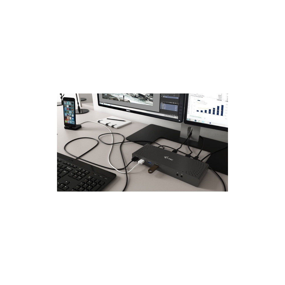 Produktbild för i-Tec USB-C / USB-A 3.0 4K Dual Video Docking Station - dockningsstation - USB-C - 1GbE