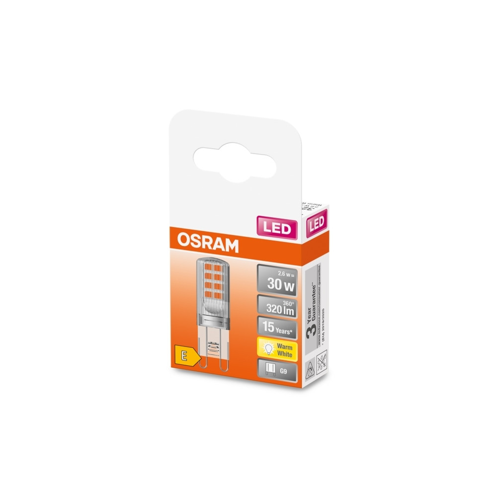 Produktbild för OSRAM PIN - LED-glödlampa - form: T15 - G9 - 2.6 W - varmt vitt ljus - 2700 K