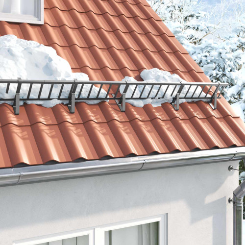 vidaXL Taksnöskydd Antracit 1200 x 2,5 x 20 cm Stål