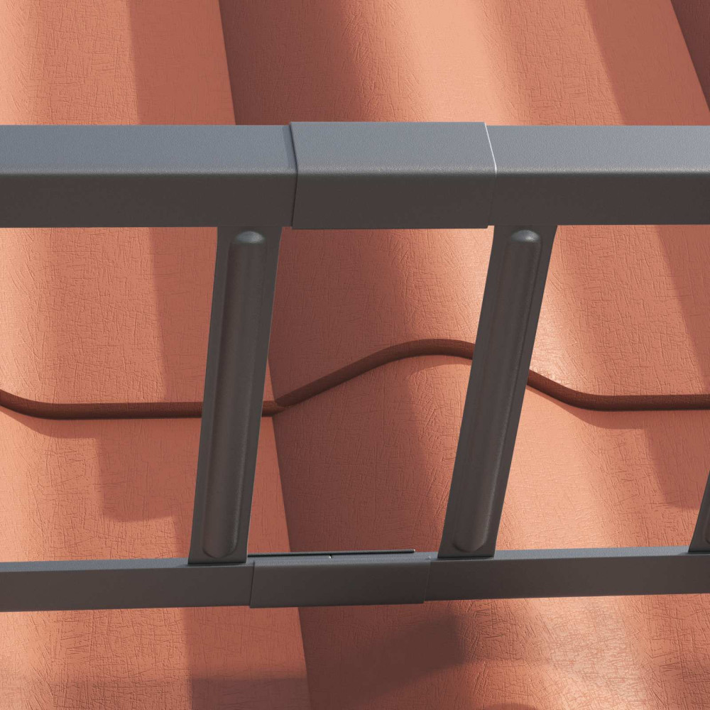Produktbild för Taksnöskydd Antracit 1200 x 2,5 x 20 cm Stål