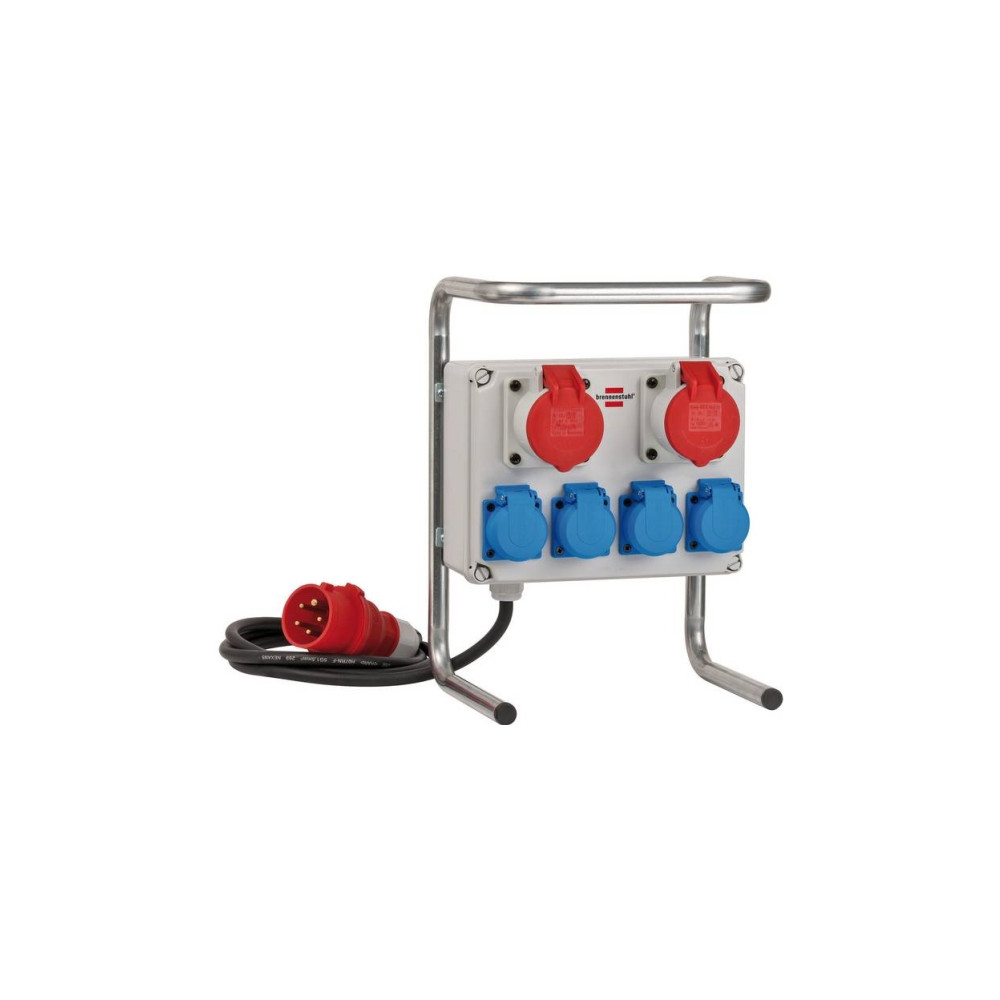 Produktbild för Brennenstuhl 1153750, 2 m, Svart, Blå, Röd, Silver, 6 AC-utg...