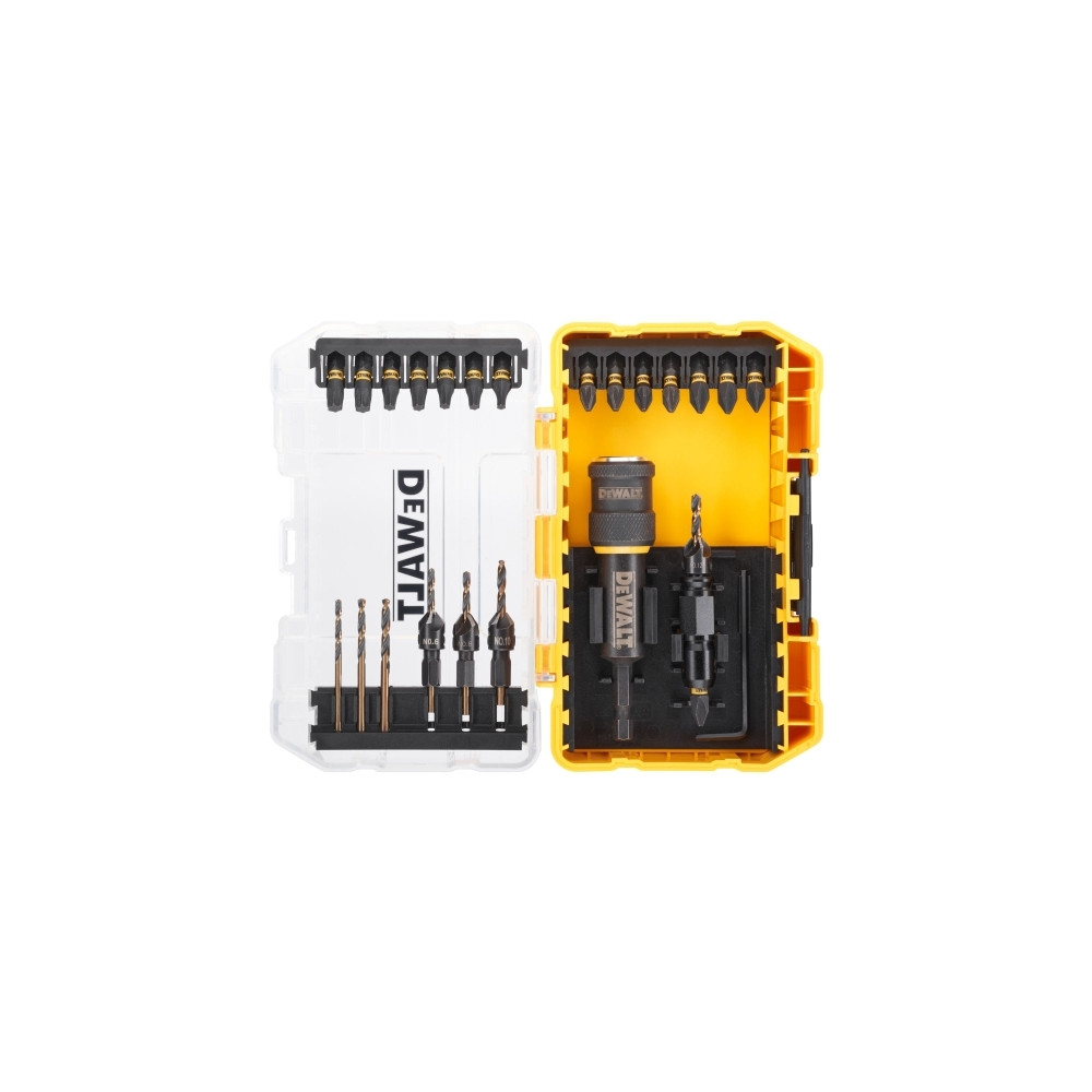 Produktbild för Borrmaskin DEWALT Sats med bits och munstycken 22 st "SUCK A...