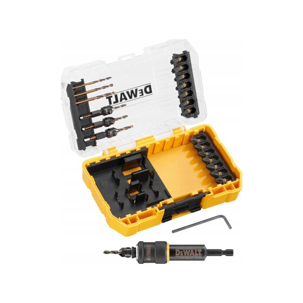Produktbild för Borrmaskin DEWALT Sats med bits och munstycken 22 st "SUCK A...