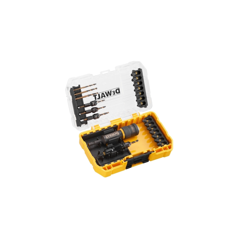 Produktbild för Borrmaskin DEWALT Sats med bits och munstycken 22 st "SUCK A...