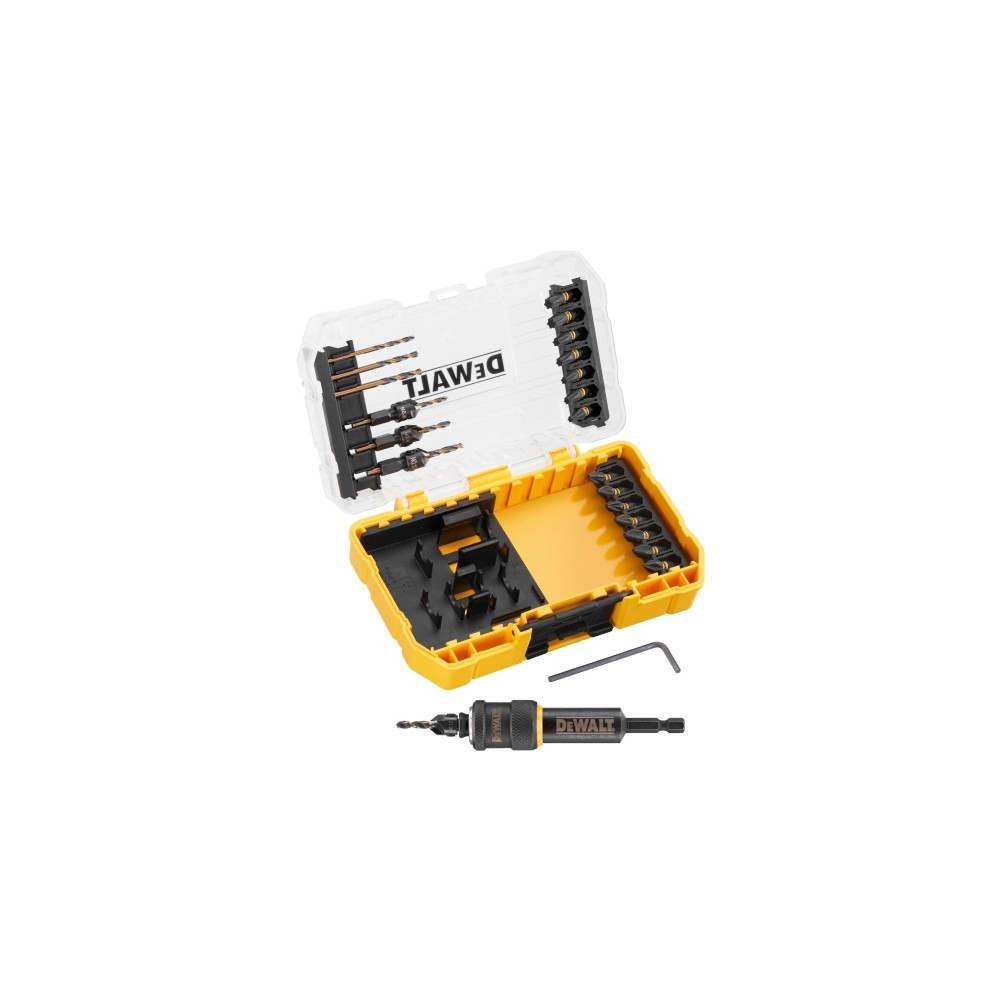 Produktbild för Borrmaskin DEWALT Sats med bits och munstycken 22 st "SUCK A...