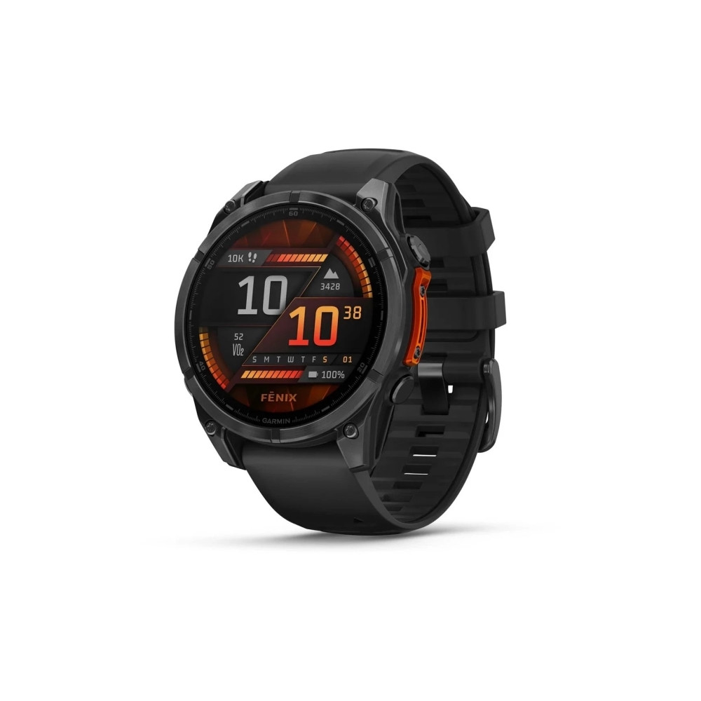 Produktbild för Garmin Fenix 8 - skiffergrå - sportklocka med band - svart - 32 GB