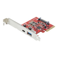 Produktbild för Startech 2 portar 10 Gbit/s USB-A &amp;amp; USB-C PCIe-kort - USB 3.1 Gen 2 PCI Express Type C/A-kortadapter för värdkontroller - USB 3.2 Gen 2x1 PCIe Expansion-tilläggskort - Windows, macOS, Linux - USB-adapter - PCIe 3.0 x4 - USB-C 3.1 x 1 + USB 3.1 Gen