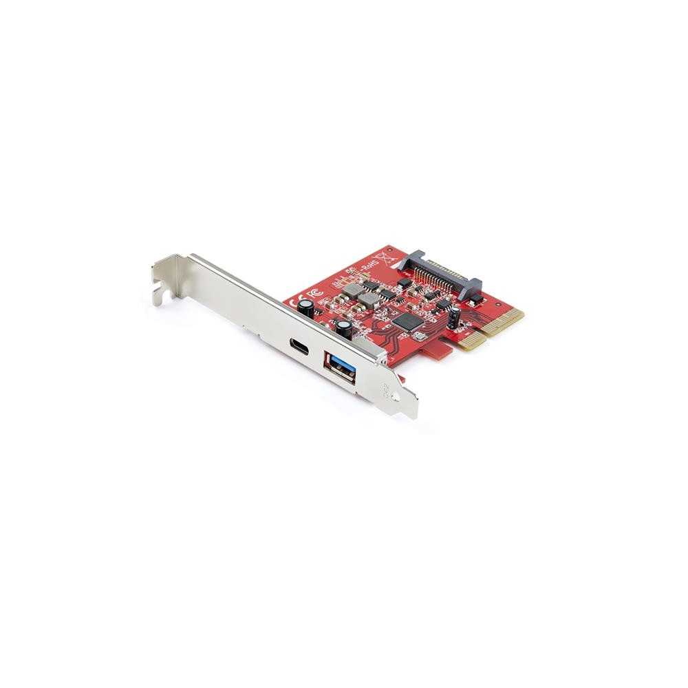 Produktbild för Startech 2 portar 10 Gbit/s USB-A &amp;amp; USB-C PCIe-kort - USB 3.1 Gen 2 PCI Express Type C/A-kortadapter för värdkontroller - USB 3.2 Gen 2x1 PCIe Expansion-tilläggskort - Windows, macOS, Linux - USB-adapter - PCIe 3.0 x4 - USB-C 3.1 x 1 + USB 3.1 Gen