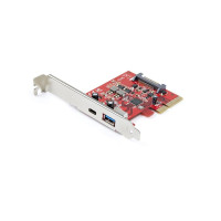Produktbild för Startech 2 portar 10 Gbit/s USB-A &amp;amp; USB-C PCIe-kort - USB 3.1 Gen 2 PCI Express Type C/A-kortadapter för värdkontroller - USB 3.2 Gen 2x1 PCIe Expansion-tilläggskort - Windows, macOS, Linux - USB-adapter - PCIe 3.0 x4 - USB-C 3.1 x 1 + USB 3.1 Gen