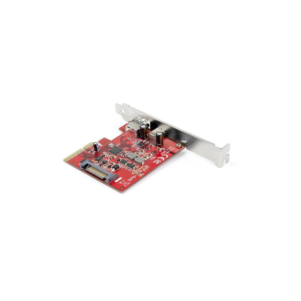 Produktbild för Startech 2 portar 10 Gbit/s USB-A &amp;amp; USB-C PCIe-kort - USB 3.1 Gen 2 PCI Express Type C/A-kortadapter för värdkontroller - USB 3.2 Gen 2x1 PCIe Expansion-tilläggskort - Windows, macOS, Linux - USB-adapter - PCIe 3.0 x4 - USB-C 3.1 x 1 + USB 3.1 Gen