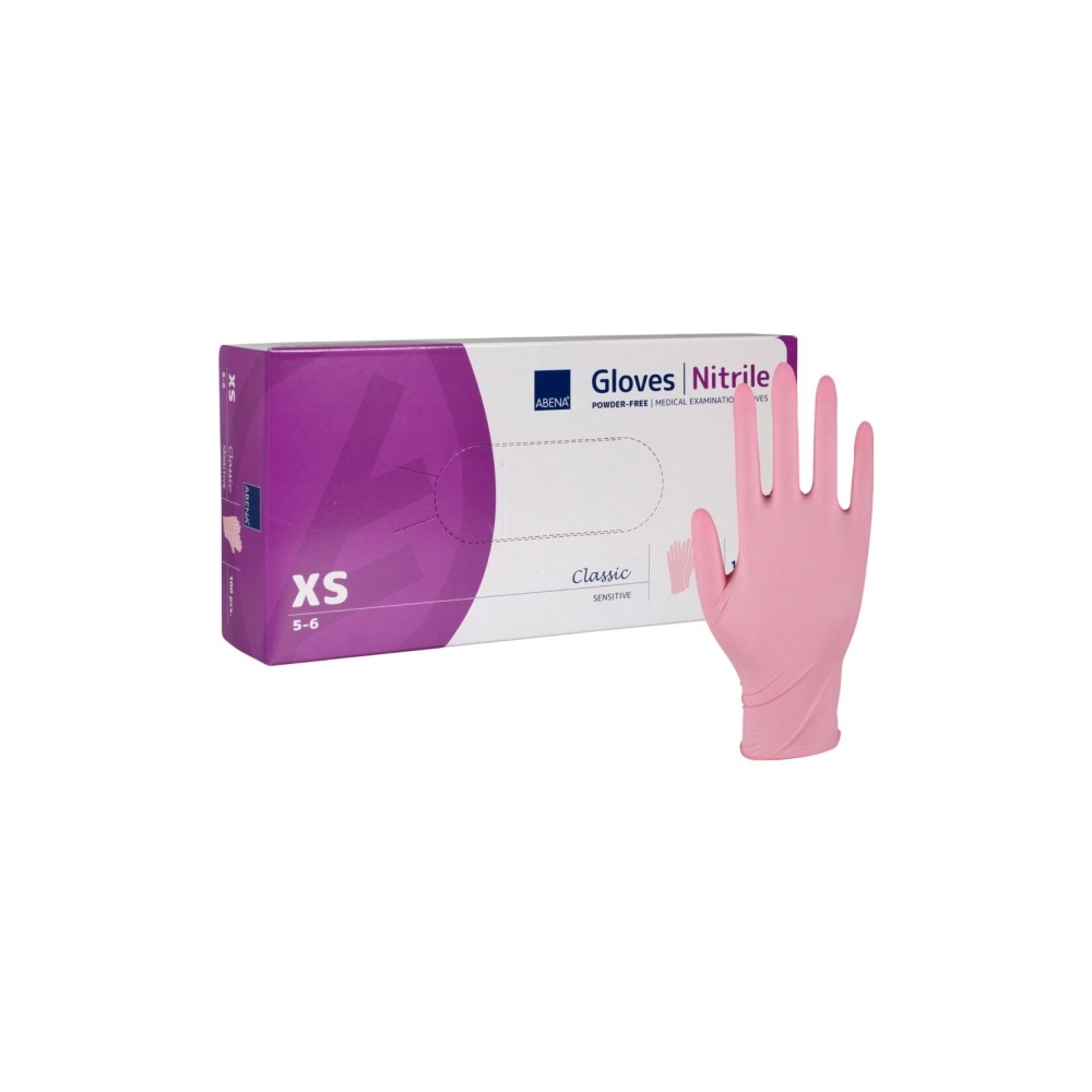 Produktbild för Abena - handskar - extra small - nitrilgummi - rosa (paket om 100)