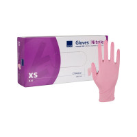 Produktbild för Abena - handskar - extra small - nitrilgummi - rosa (paket om 100)