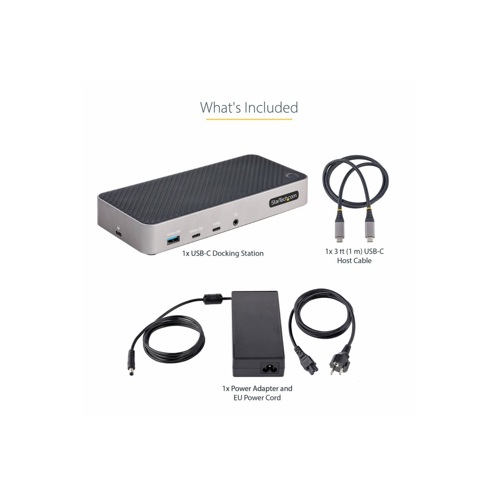 Produktbild för StarTech.com USB-C Triple Monitor Docking Station - HDMI/DP Triple 4k USB-C Dock - 5x USB Hub - GbE - 100W PD - Universal Multi Monitor Docking Station - Thunderbolt 3/4 Compatible (116E-USBC-DOCK) - dockningsstation - USB-C - 1GbE