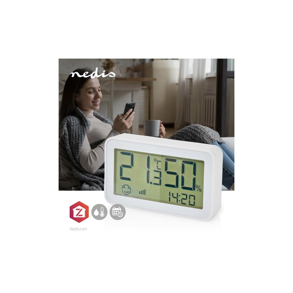 Produktbild för Nedis SmartLife - temperatur- och fuktighetssensor - ZigBee 3.0 - vit