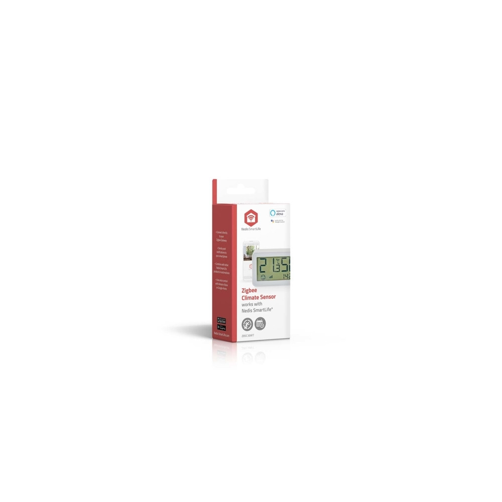 Produktbild för Nedis SmartLife - temperatur- och fuktighetssensor - ZigBee 3.0 - vit