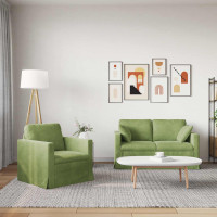 Produktbild för Soffset 2 pcs Ljusgrön 138 x 78 x 80 cm Sammet